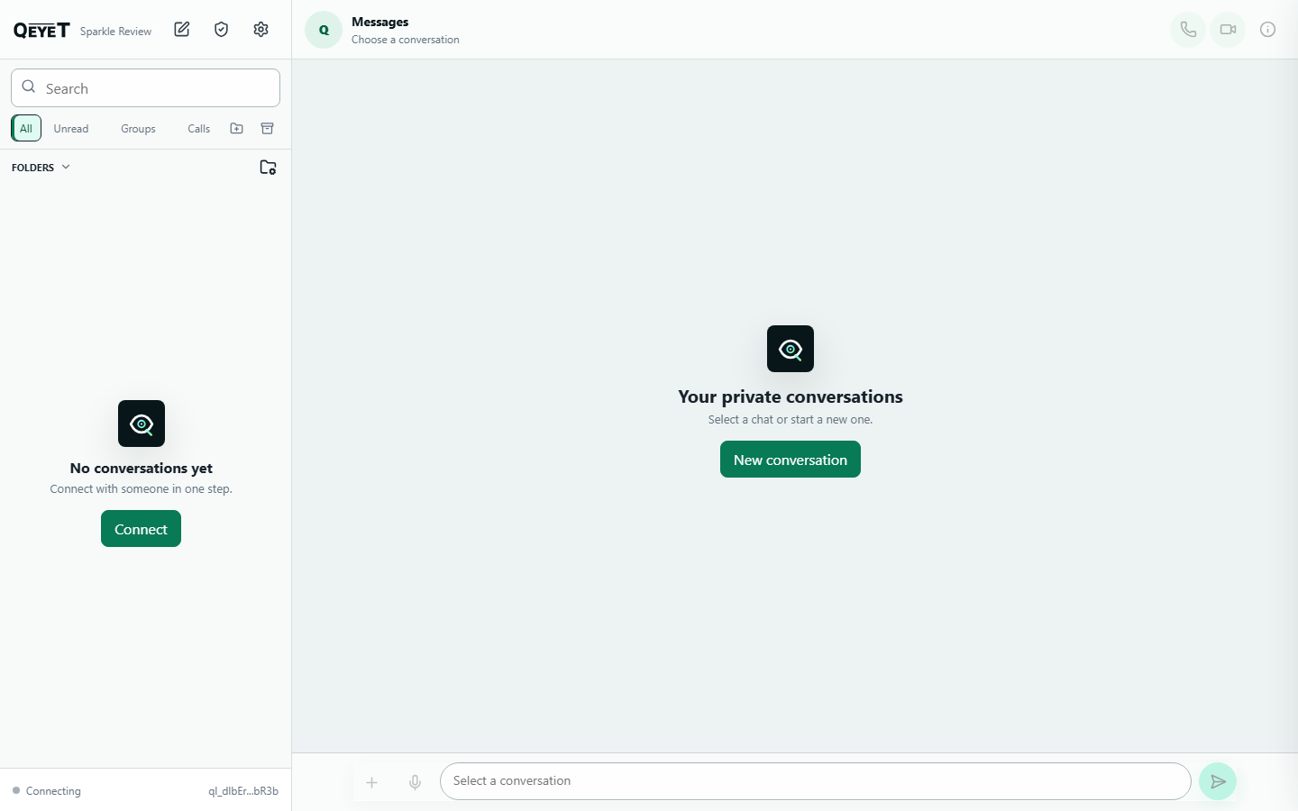 QEYET Messenger desktop conversation